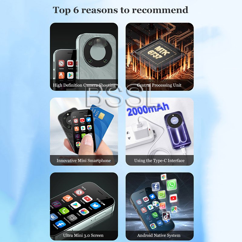 4G WiFi LTE Cellular Mini Smartphone 16G/64G Android 2000mAh 3.0" Display Small Dual SIM cell Phone Low Price